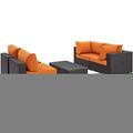 Modway Furniture Convene Outdoor Patio Sectional Set, Espresso Orange, 5Pk EEI-2163-EXP-ORA-SET